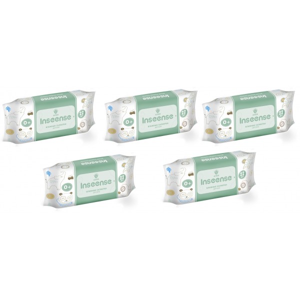 Drėgnos servetėlės vaikams Inseense su Aloe Vera 22 vnt. X 5